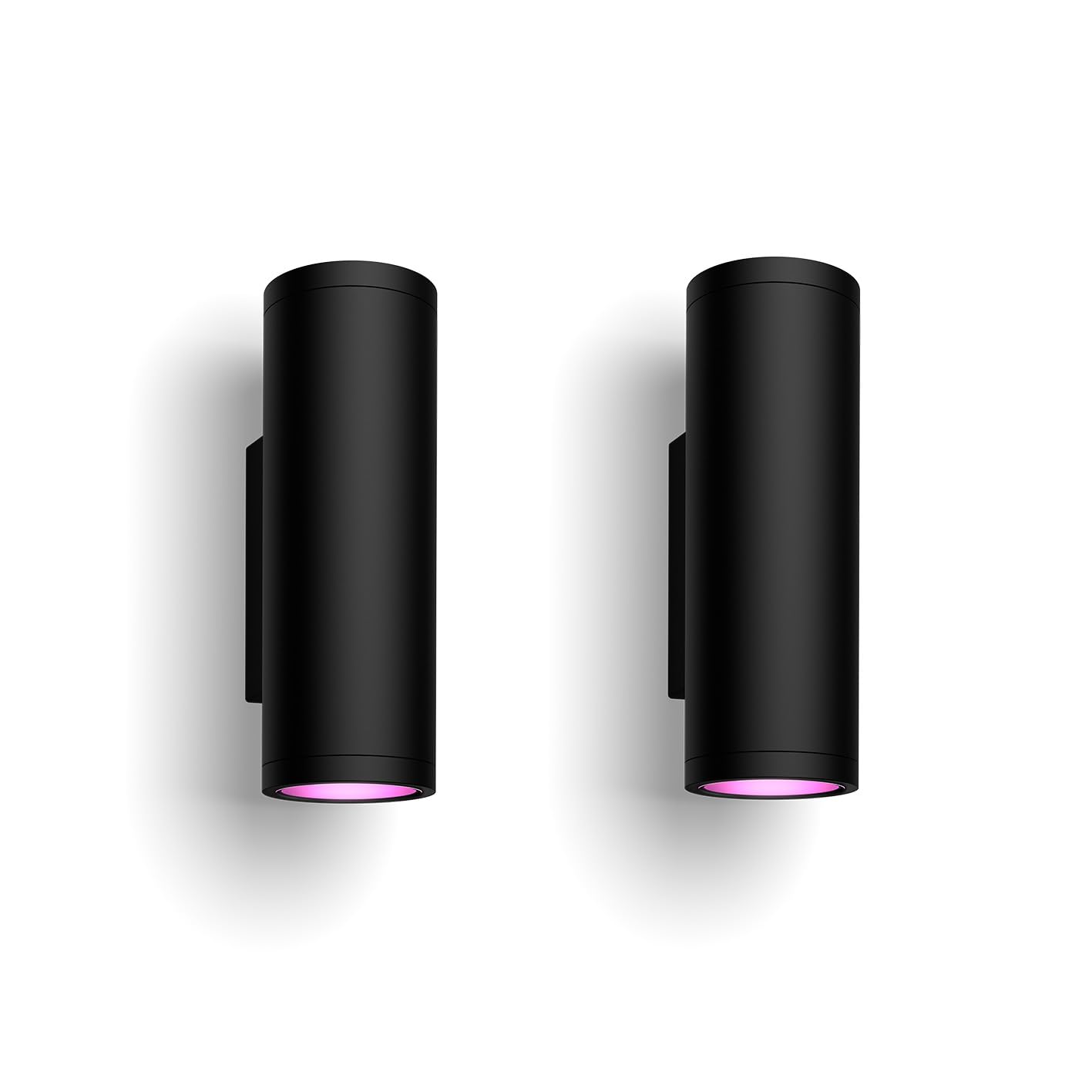 Philips Hue Appear White and Color Ambiance, Smart LED-Wandleuchte für den Außenbereich, dimmbar, bis zu 16 Mio. Farben, steuerbar via App, kompatibel mit Amazon Alexa (Echo, Echo Dot) 2er Pack