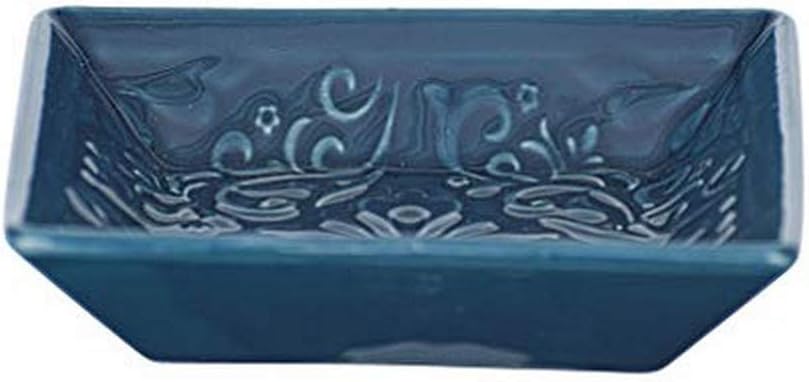 WENKO Cordoba Soap Dish Ceramic Soap Dish with Spanish-Moorish Ornaments, Suitable for Bathroom and Kitchen 2.5 x 10.5 x 10.5 cm, Blue