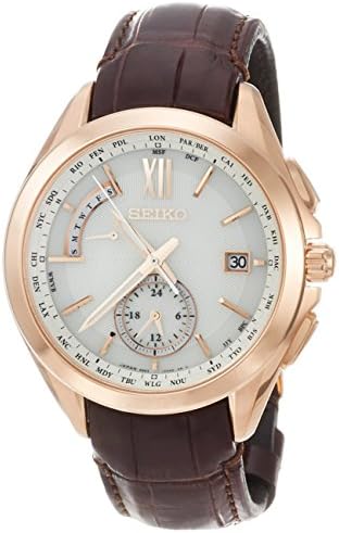 セイコーウォッチ 腕時計 ブライツ ソーラー電波 デュアルタイム チタンモデル ブラウン革バンド Saga252 メンズ ブラウン