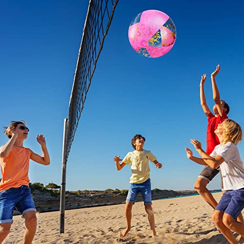 16 Inch Inflatable Glitter Beach Ball Confetti Beach Balls Swimming