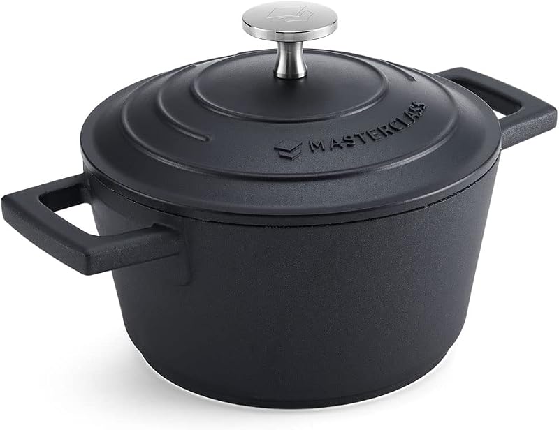 MasterClass Casserole Dish with Lid 16 cm Cast Aluminium Induction Oven Safe