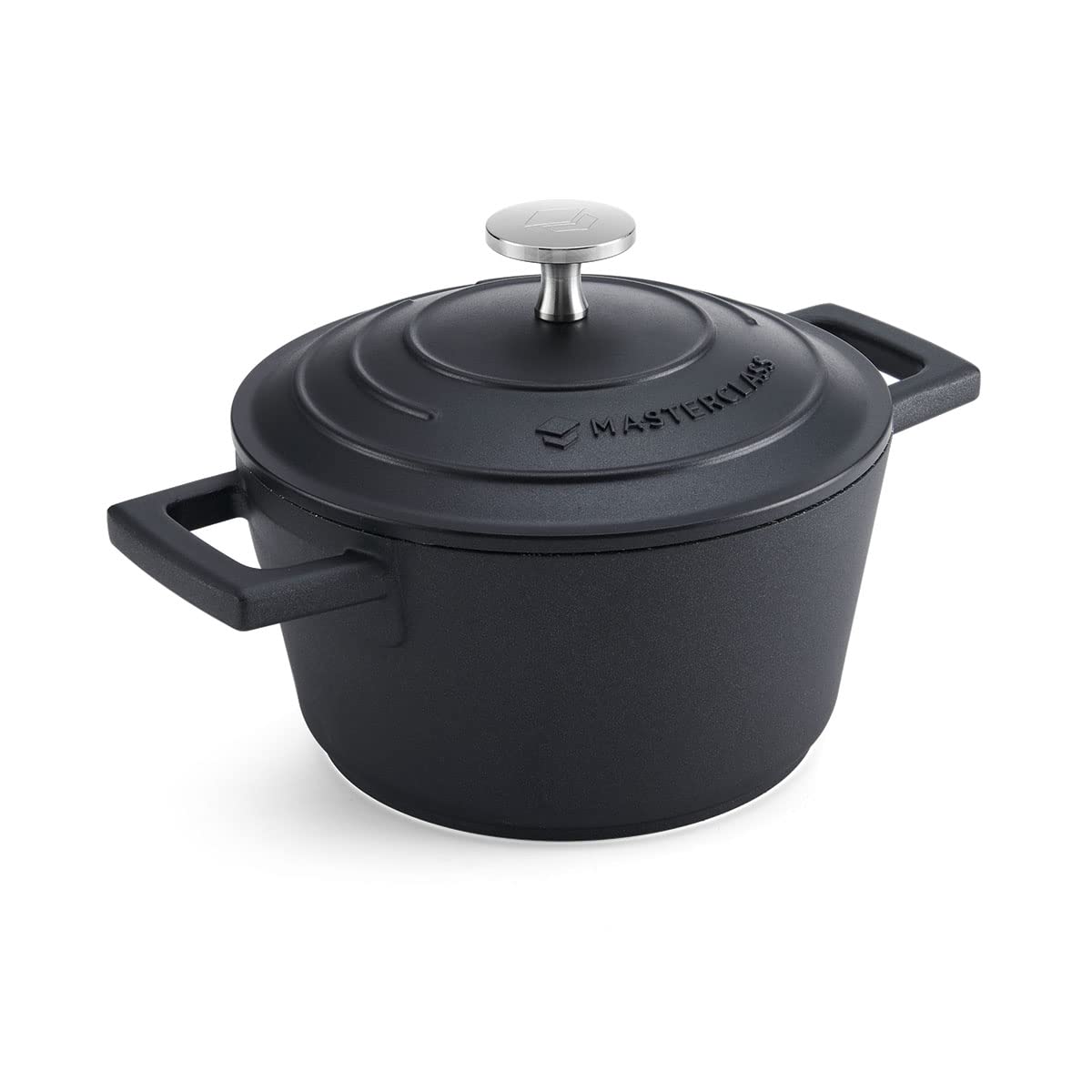 MasterClass Casserole Dish with Lid 16 cm, Lightweight Cast Aluminium, Induction Hob and Oven Safe, Black