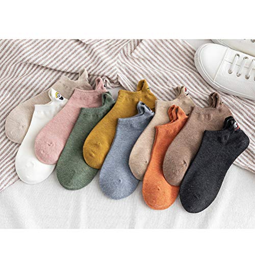 teyiwei-10-Paare-Frauen-Socken-Kawaii-Lustige-Ausdruck-Baumwolle-Gestickte-Maedchen-SoeckchenZufaellige-Farbe