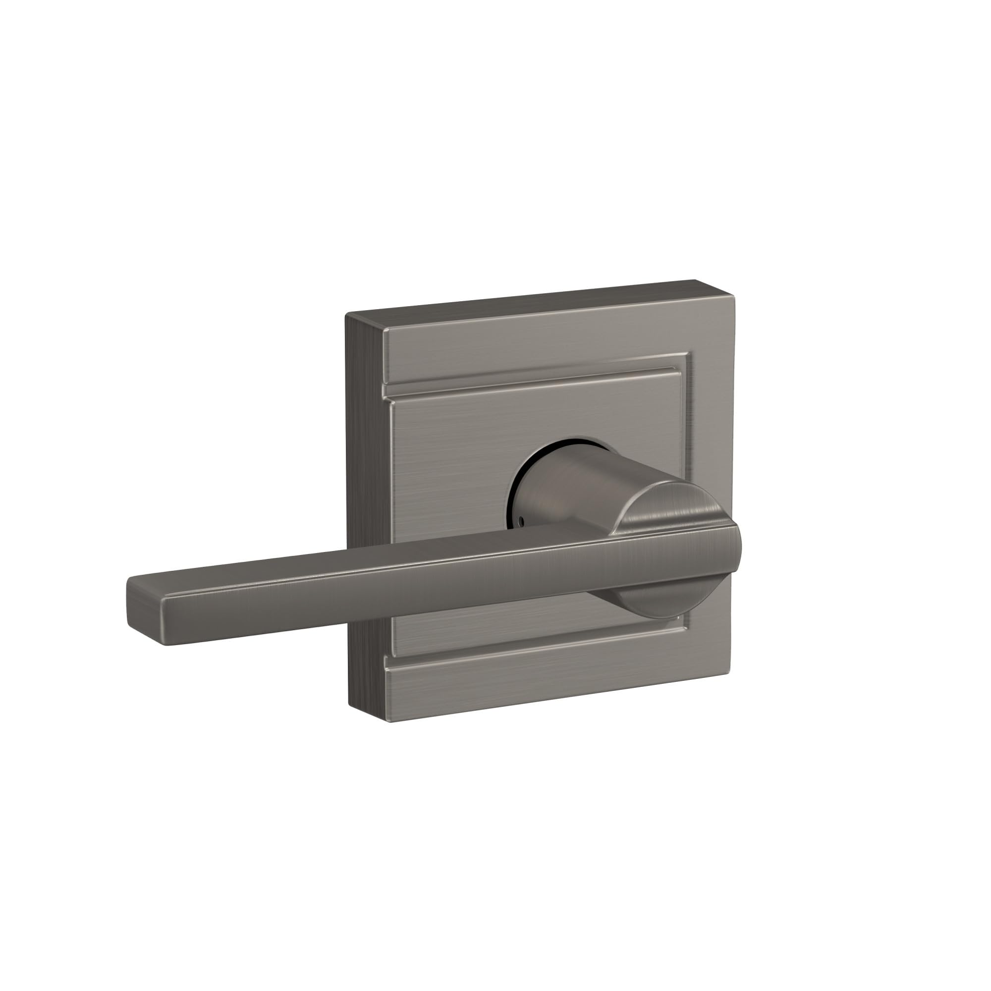 Photo 1 of SCHLAGE F10 LAT 619 ULD Latitude Lever with Upland Trim Hall and Closet Lock, Satin Nickel