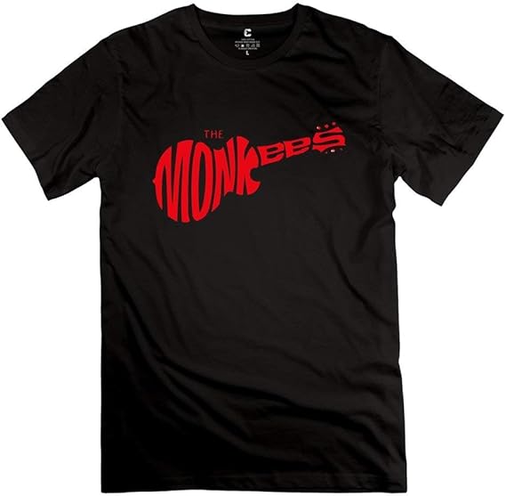 Amazon メンズザモンキーズギターロックバンドロゴtシャツ ブラック Tシャツ カットソー 通販