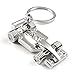 Mehr® F1 Race Car Key Chain | Driver Keychain w Key Ring (Chrome)