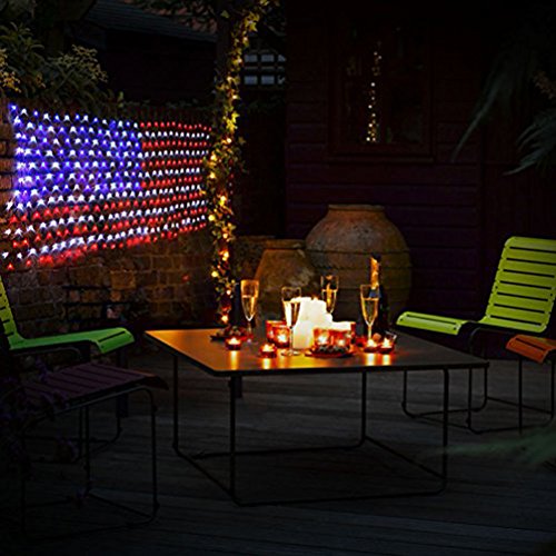 Decute Upgraded American Flag Lights, 390 LED Christmas String Light Decoration for Holiday Independence Day Memorial Day Garden Outdoor Indoor Bed Canopy Patio, UL Certification