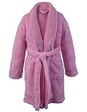 Kids Microfiber Fleece Shawl Robe - Girls - Pink - Small