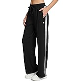 baleaf Womens Track Pants Athletic Running Pants Sweatpants Straight Leg Zipper Pockets Sports Jogging Striped Loose Fit