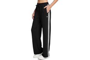 baleaf Womens Track Pants Athletic Running Pants Sweatpants Straight Leg Zipper Pockets Sports Jogging Striped Loose Fit