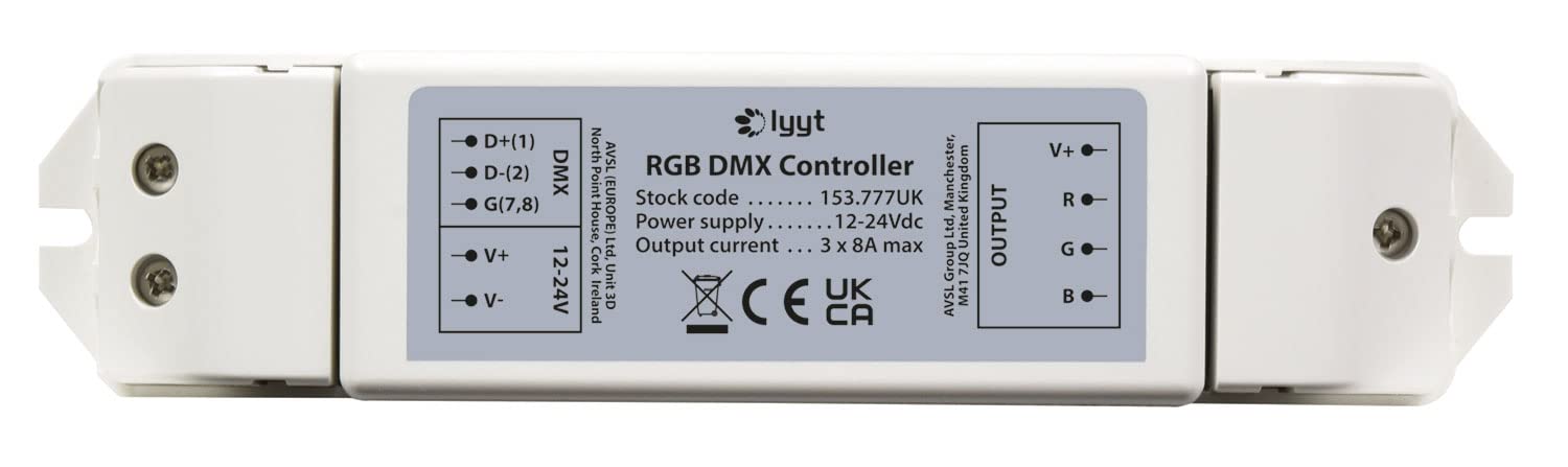 Lyyt | 12-24V RGB DMX Controller 3 x 8A