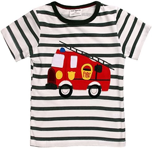 Baby Boy/ Toddler / Kid's Striped Short Sleeved T-Shirt Fire Truck Size 6T