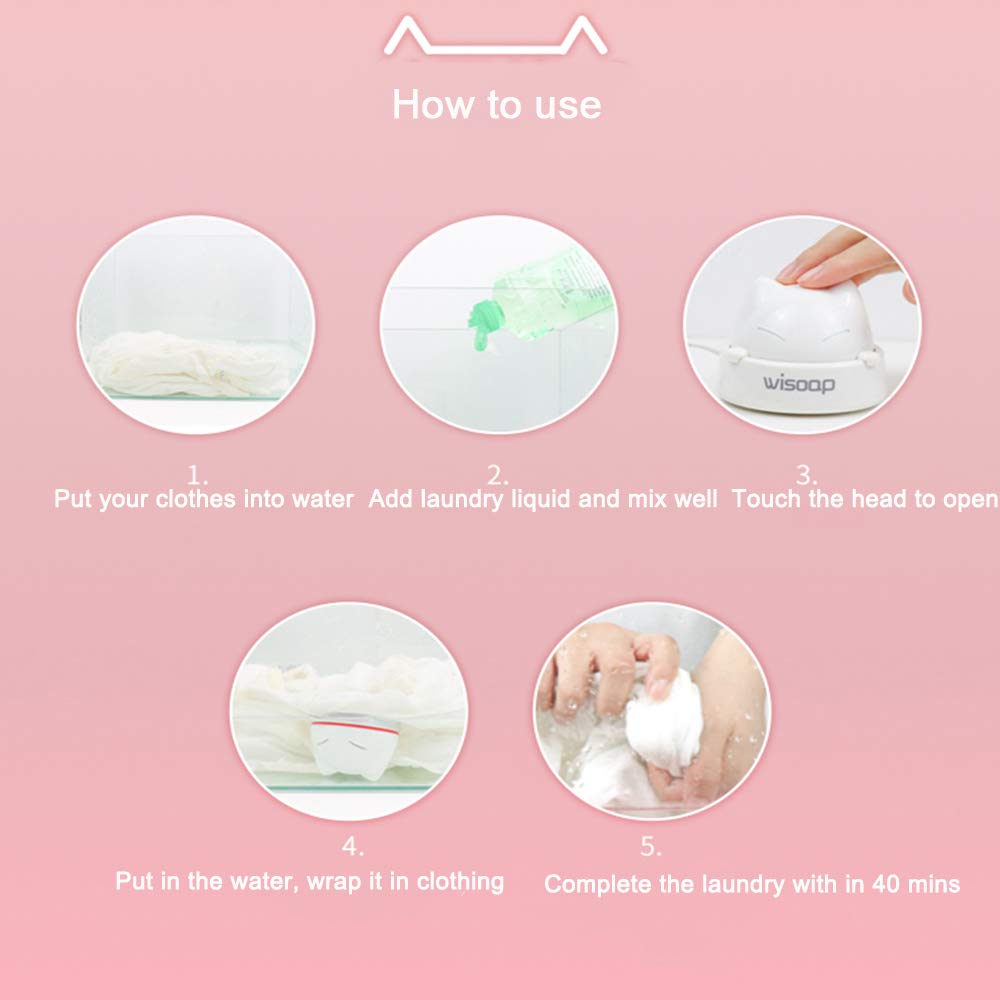 Ultrasonic Washing Machine,USB Portable Mini Laundry Cleaning Machine for Travel Camping, Self Clean Device Machine for Clothes,Underwear,Socks