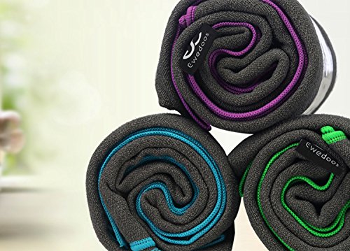 image for Ewedoos Yoga Mat Towel - Super Soft, Sweat Absorbent, Non-Slip Bikram 