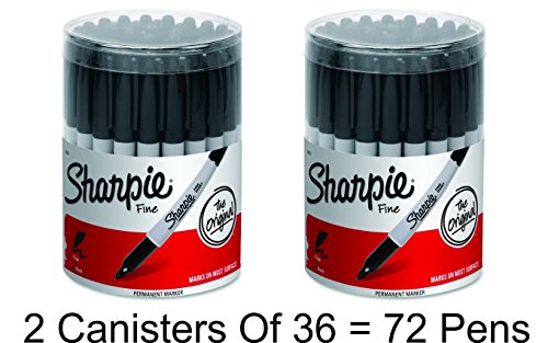 2 x sharpie permanent markers, fine point, black, box o…