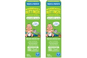 Boudreaux's Butt Paste with Natural* Aloe Diaper Rash Cream, Ointment for Baby, 4 oz Tube, 2 Pack