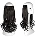 FESHFEN 20 inch Secret Halo Hair Extensions Flip in Curly Wavy Hidden Hair Extension Synthetic Hair Pieces for Women No Clips Full Head Invisible Wire Secret String Transparent Wire Extensions