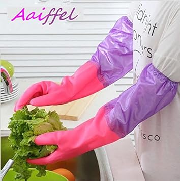 Aaiffel Reusable Rubber Latex Unisex Multipurpose Household Gloves,Free Size