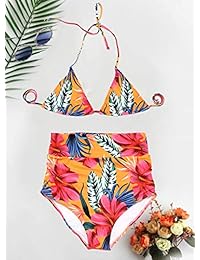 Upopby traje de baño de dos piezas de cintura alta, sexy, triangular, push-up, acolchado