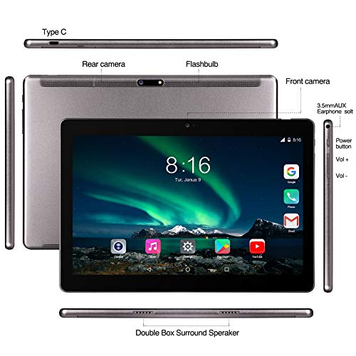 Tablet-10-Pulgadas-8-Core-TOSCIDO-Android-100-Certificado-por-Google-GMS-4G-LTE-Tablets4GB-de-RAM-y-64-GBDobles-SIM-GPSWiFiTeclado-BluetoothRatonFunda-para-Tableta-y-Mas-Incluidos-Gray
