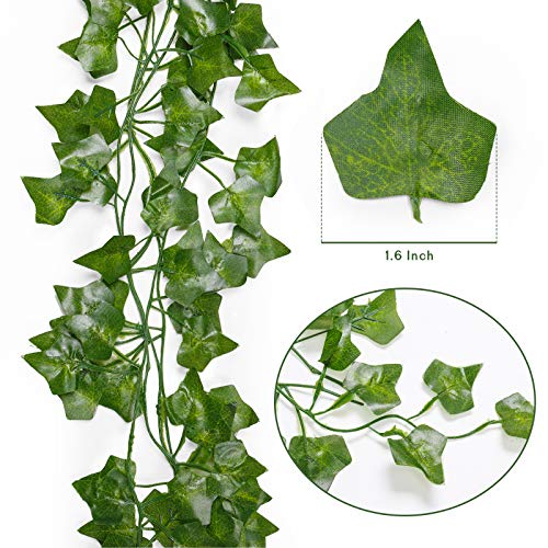 JOHOUSE 18PCS 126FT Artificial Ivy Leaf Plants Hanging Greenery Garlands for Wedding Party Wall or Yard Decor, Fake Plant Decor