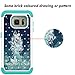 MagicSky S7 Edge Case, [Shock Absorption] Studded Rhinestone Bling Hybrid Dual Layer Armor Defender Protective Case Cover for Samsung Galaxy S7 Edge (Mermaid)