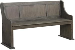 Homelegance Toulon 62" Church Pews Dining Bench, Glaze Oak