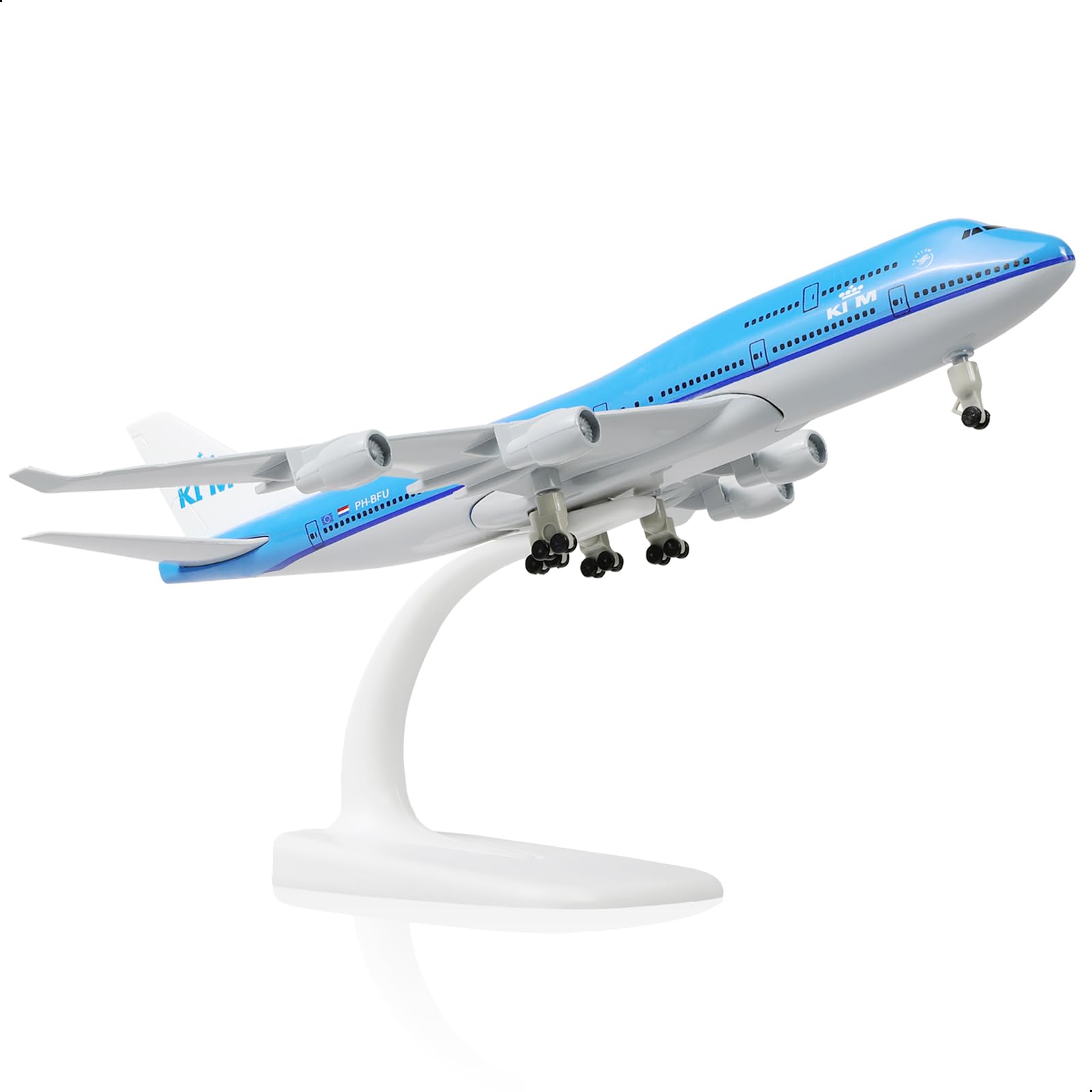 QIYUMOKE 1:300 Scale Boeing 747 Metal Diecast Airplane Model with Stand - KLM Livery, Adult Collectible, Display Decoration