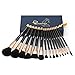 Qivange Makeup Brushes, Soft Cosmetic Powder Highlighter Brush Professional Makeup Brush Set with Gift Box(15 pcs, Black with Rose Gold)