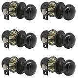 Probrico Passage Door Knob Handles Interior Hall/Closet Keyless Locksets Oil Rubbed Bronze 6 Pack