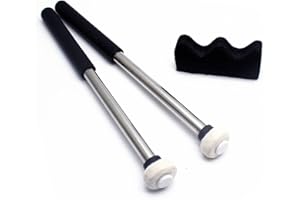 TUOREN 1 Pair Tongue Drum Mallets with Bracket Handpan Drum Sticks Rubber Mallet Percussion Instrument Accessory (Type B)