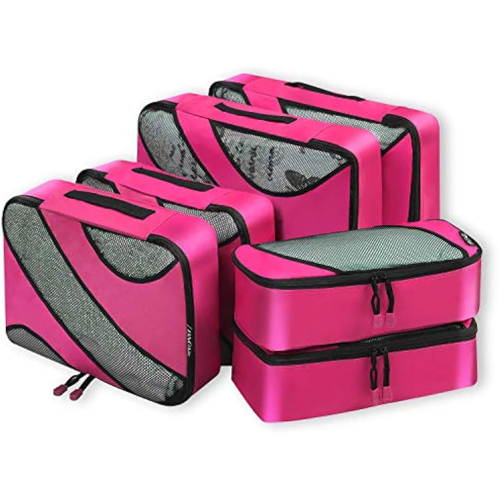 Bagail 6 Set Packing Cubes, 3 Various Sizes Travel Luggage Organizers