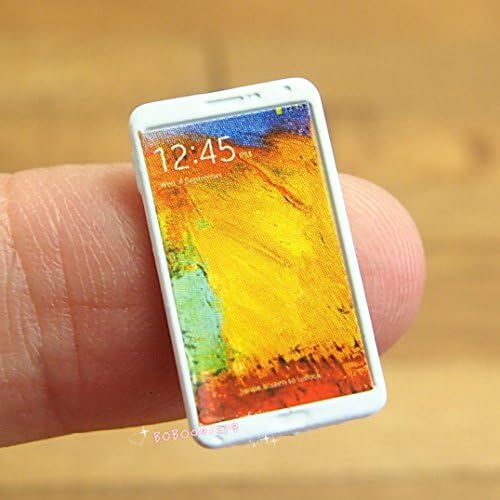 Bobominiworld Living Room A Metal Cell Phone Dollhouse Miniatures Decoration 1:12 Scale Length 2cm Yellow