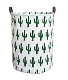 ESSME Laundry Hamper,Collapsible Canvas Waterproof Storage Bin for Kids, Nursery Hamper,Gift Baskets,Home Organizer(Cactus)