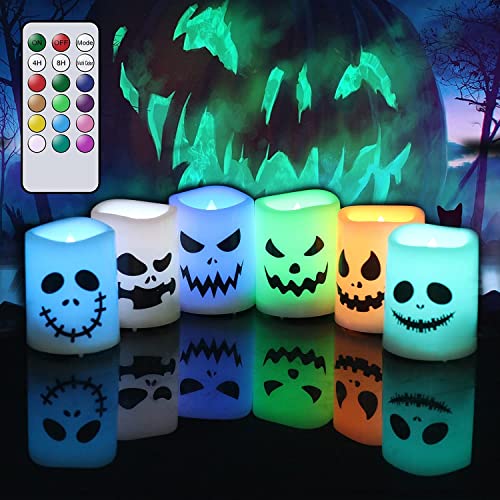 GenSwin Halloween Flameless Votive Candles Color