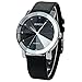 SINOBI Crystal Elegant Men's Women Black Quartz Leather Wrist Quartz Watch Gift SNB021