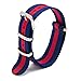 CIVO Watch Bands Premium Ballistic Nylon Watch Strap Stainless Steel Buckle (Navy/Crimson, 22mm)