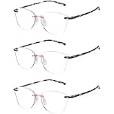 TERAISE Rimless reading glasses for women Comfortable Lightweight Frameless Reader Blue Light Blocking Computer Eyeglasses
