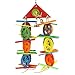 SMiLEiZE Bird Toy Colorful Loofah Leather Wood and Hanging Bell for Medium Birds. A Great Chewing Parrot Cage Bird Toys for Cockatoo African Grey Cockatiel and other Amazon Birds