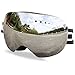 Premium Ski Goggles Over Glasses, Skiing Snow Goggles for Men Women Anti-Fog Frameless Snowboard Goggles UV 400 Protection with Case