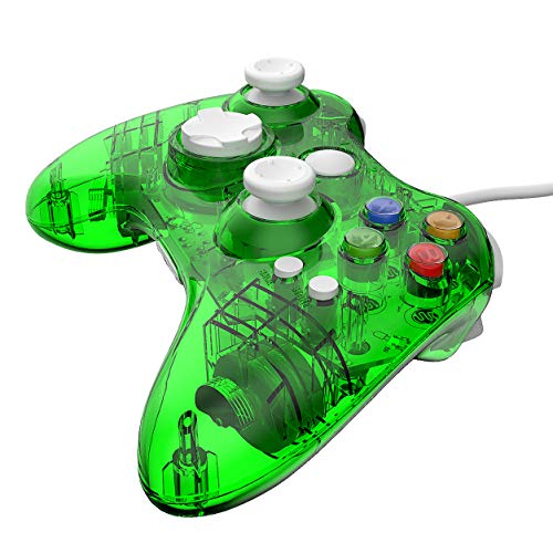 Wired 360 Controller Dual Vibrator Wired Gamepad Gaming Joypad, Green - PAWHITS