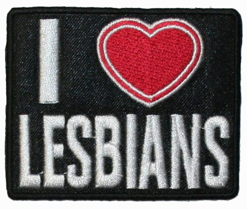 I Heart Lesbians Name Tag Patch Love Girls Badge Embroidered Iron On Applique