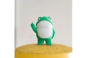 Jxueych Rebellious Frog Figurine, Frog Garden Statue, Tall 3.3 inch, Cute Mini Frog for Fairy Garden Decor, Happy Frog Figurines Outdoor Table Decortation (Frog)
