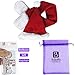 Bolbove Pet Adjustable Christmas Santa Hat + Scarf for Small Dogs & Cats Holiday Accessory (Free Size)