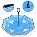Inverted Double Layer Windproof UV Protection Reverse folding Rain Umbrellas for Men and Women