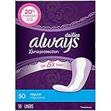 Always Xtra Protection Daily Liners, Regular, 50 Count - Pack of 6 (300 Total Count)