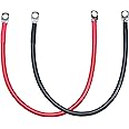 ECO-WORTHY 5AWG Battery Cable with 5/16'' Lug Terminals 14inch Cables Set Tinned Copper Battery Inverter Cable for Car, Truck, RV, Solar