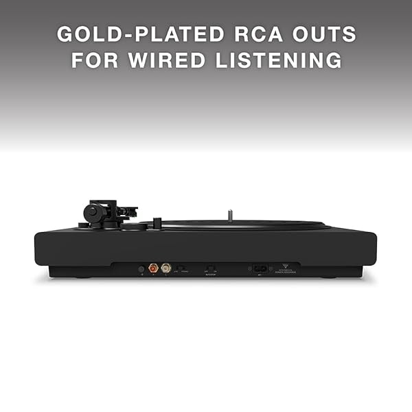 VICTROLA HI-RES BLACK TURNTABLE – APTX ADAPTIVE, APTX HD, BLUETOOTH STREAMING, WIRED RCA OUTPUT, ALUMINUM TONEARM (BLACK)
