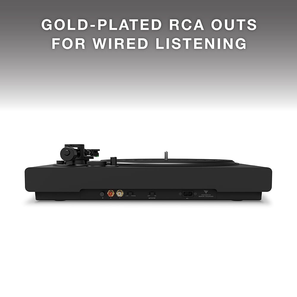 Victrola Hi-Res Black Turntable - aptX Adaptive, aptX HD, Bluetooth Streaming, Wired RCA Output, Aluminum Tonearm (Black)