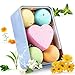 Bath Bombs Gift Set, All Natural Essential Oil Lush Spa Fizzies for Dry Skin, Best Birthday Gifts for Her, Women,Girlfriends, Teen Girls, Add to Bath Bubbles, Basket, Bath Beads, Bath Pearls